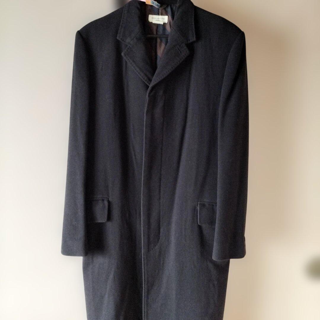 DRIES VAN NOTEN ウール ステンカラーコート 黒