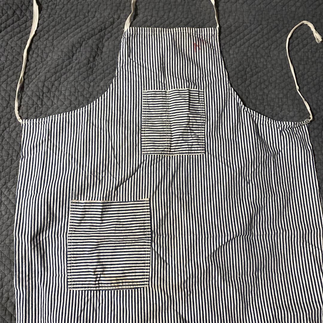ビンテージ　ヒッコリーストライプ　ワークエプロン
