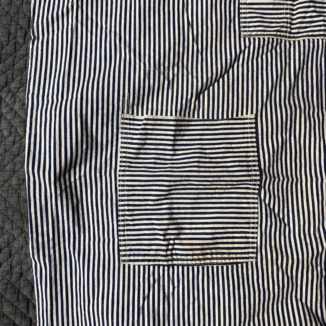 ビンテージ　ヒッコリーストライプ　ワークエプロン