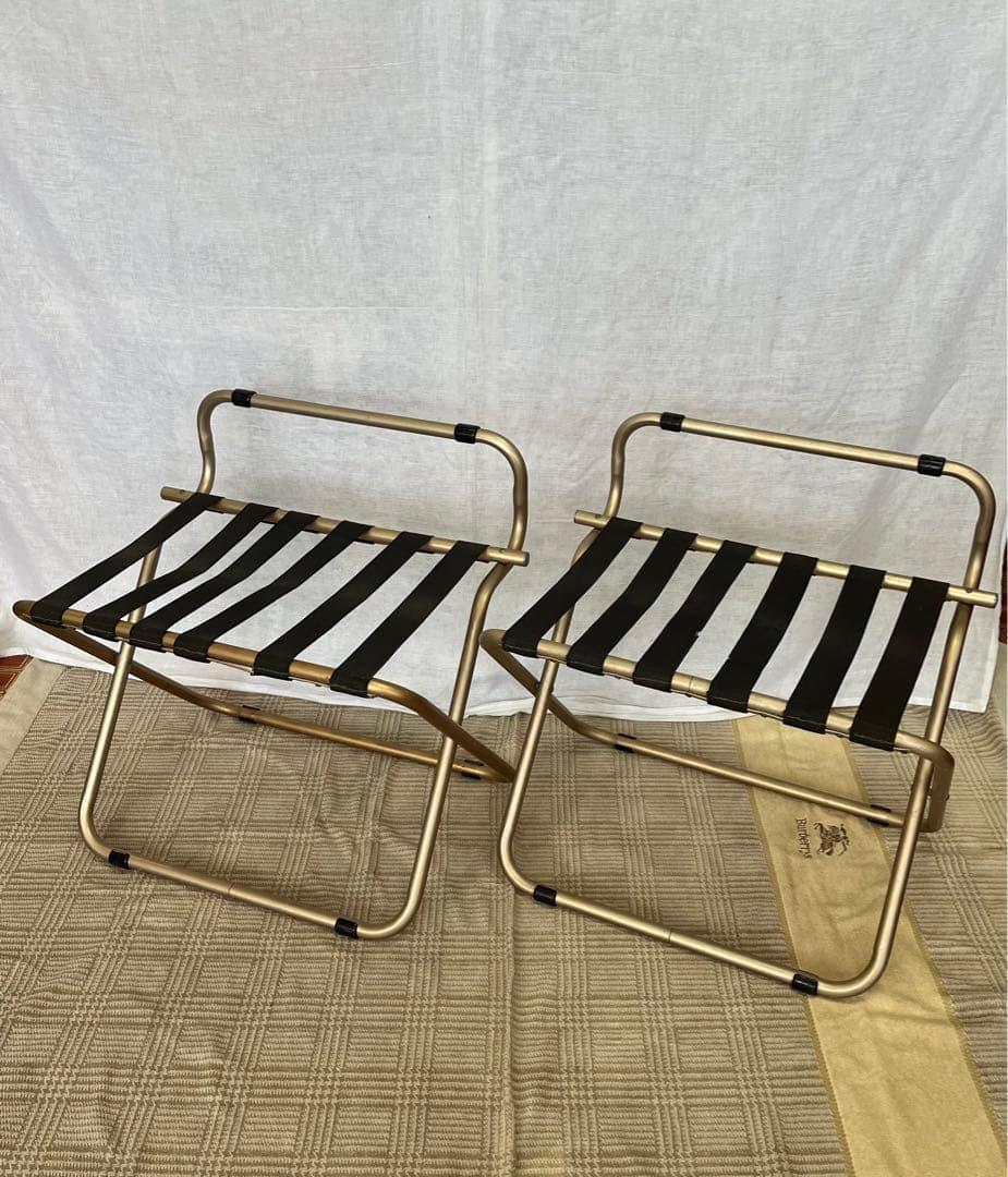 【中古品】③アルミフレーム バゲージラック ラゲッジスタンド 2点 ホテルライク