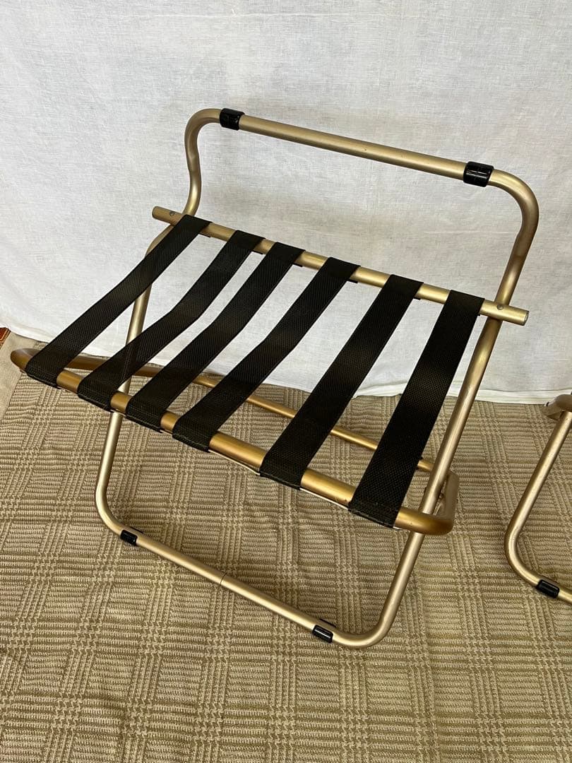 【中古品】③アルミフレーム バゲージラック ラゲッジスタンド 2点 ホテルライク