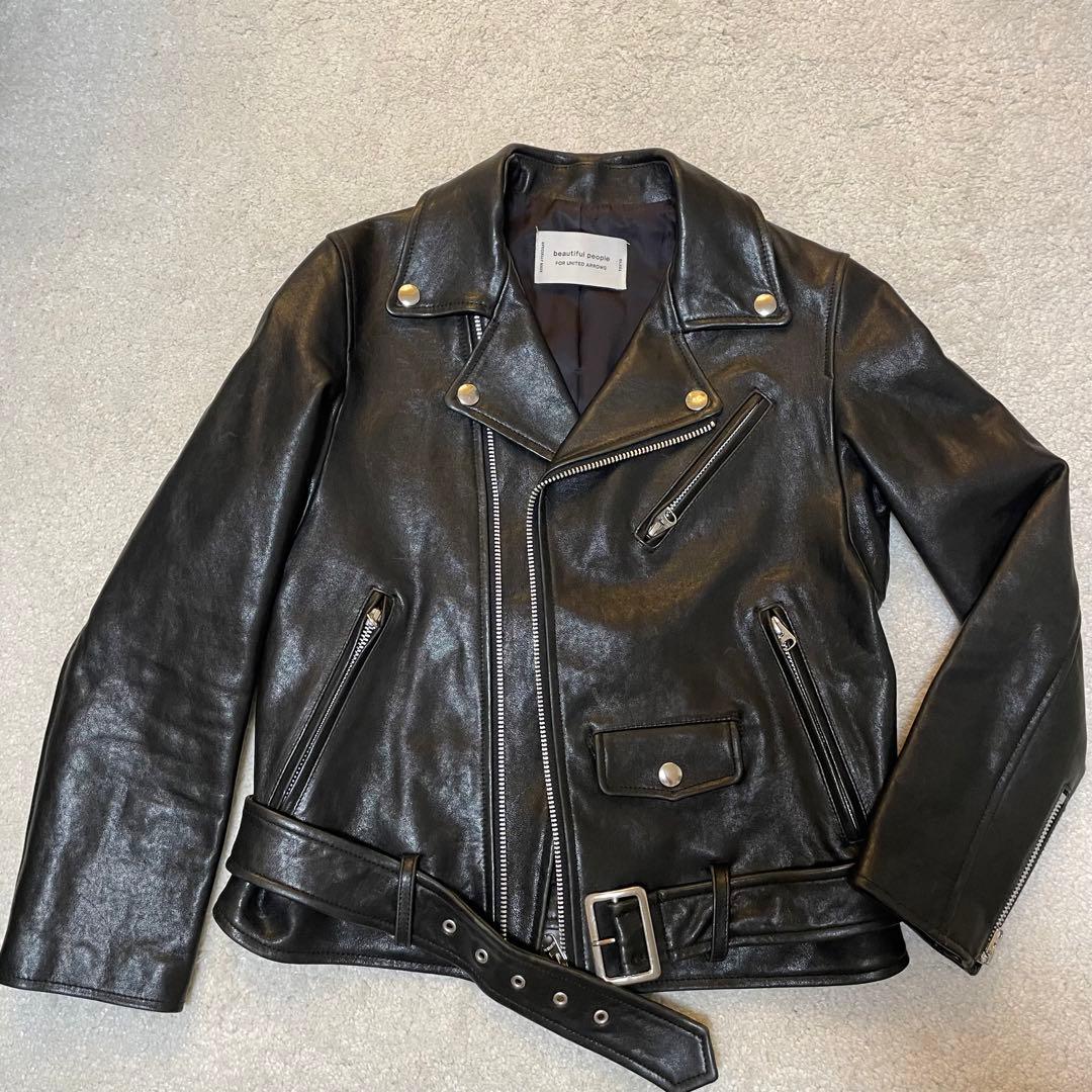 美品 ビューティフルピープル ダブルライダース ユナイテッドアローズ 別注 黒