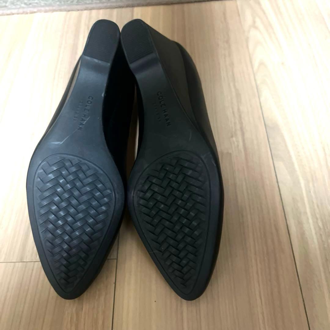 新品　コールハーン　ウェッジソール　黒パンプス