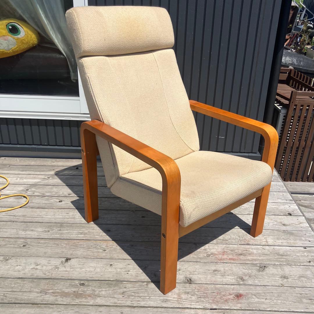 北欧レトロ 木製フレーム アームチェア 一人掛けソファ ロビーチェアファブリック