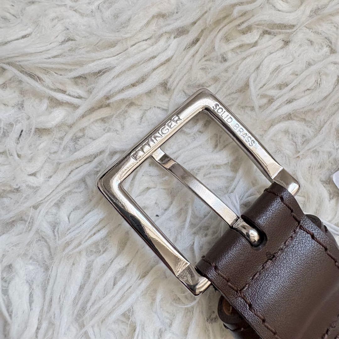 未使用タグ付き　エッティンガー 本革レザーベルト80 ダークブラウン　メンズ