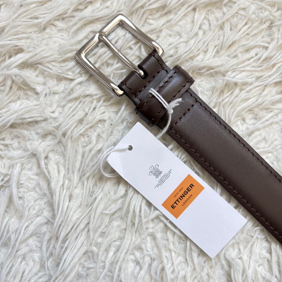 未使用タグ付き　エッティンガー 本革レザーベルト80 ダークブラウン　メンズ