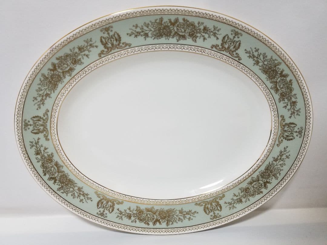 未使用保管品  コロンビア セージグリーン オーバルプレート