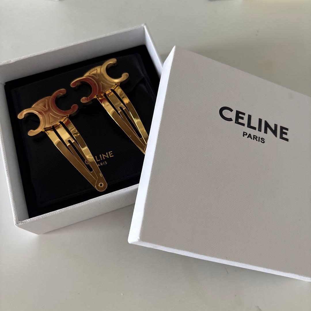 CELINE スナップヘアクリップ 2つセット ゴールド