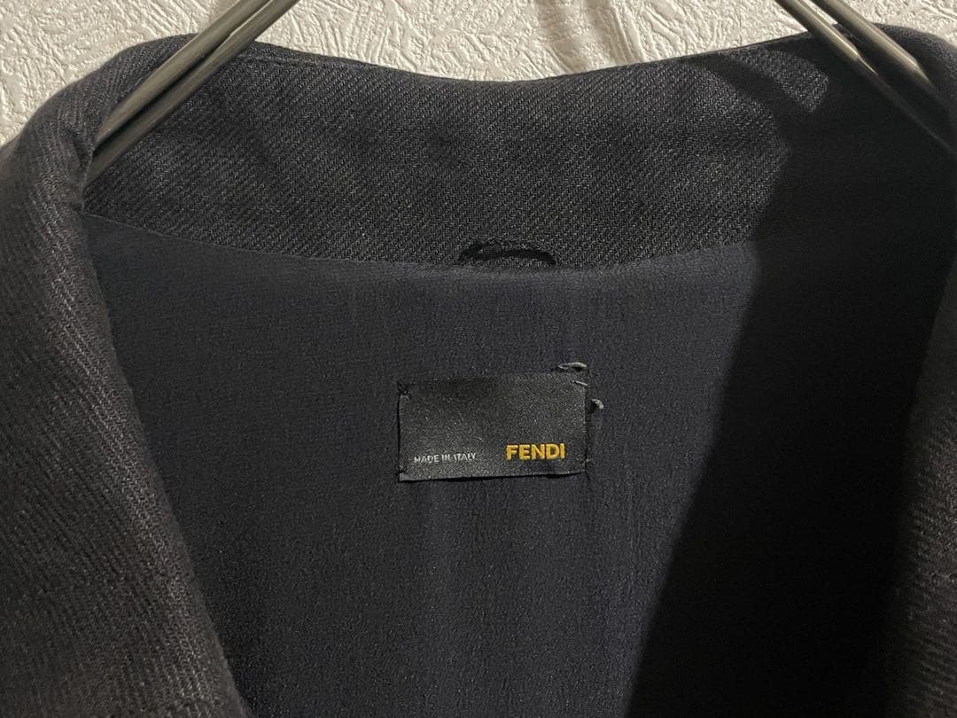 イタリア製 FENDI リネン トレンチ コート / フェンディ フレア