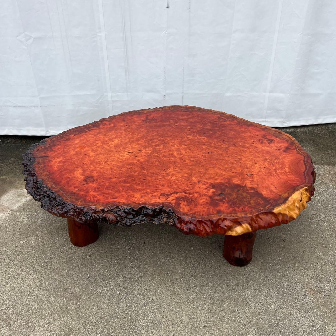 (未使用品) 木製円形座卓　花梨　テーブル　高級テーブル