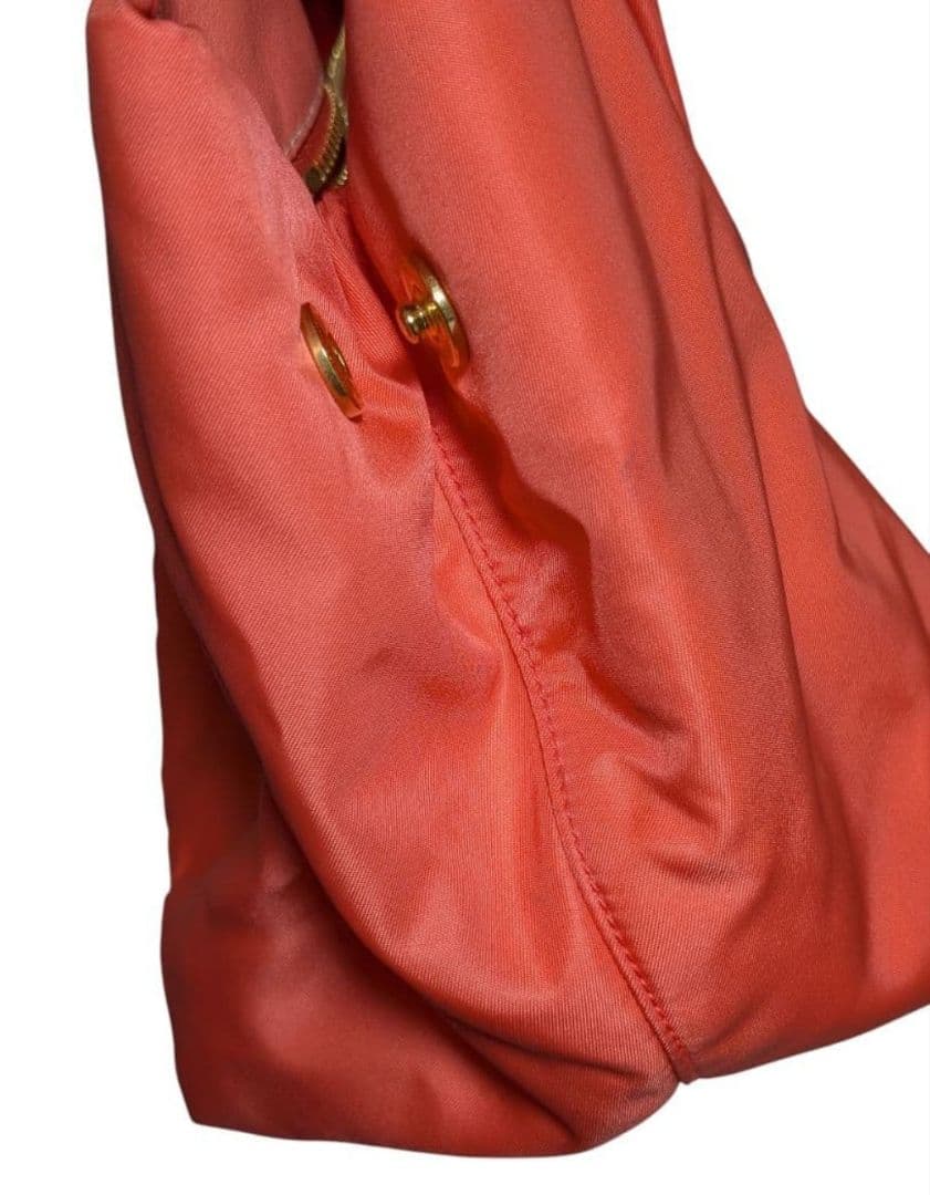 プラダ PRADA トートバッグ リボン テスート ナイロン オレンジ 美品