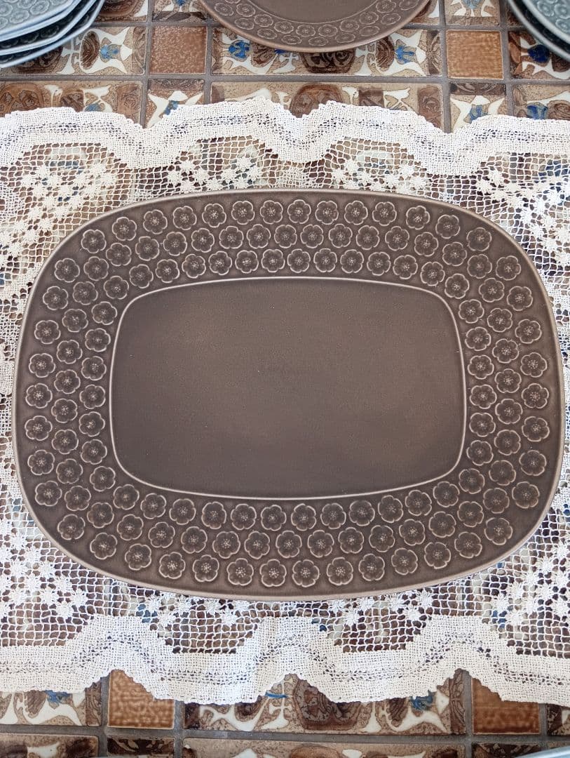 クイストゴー　ブラウンアズール　ウンブラ　オーバル　スクエア　大皿　美品