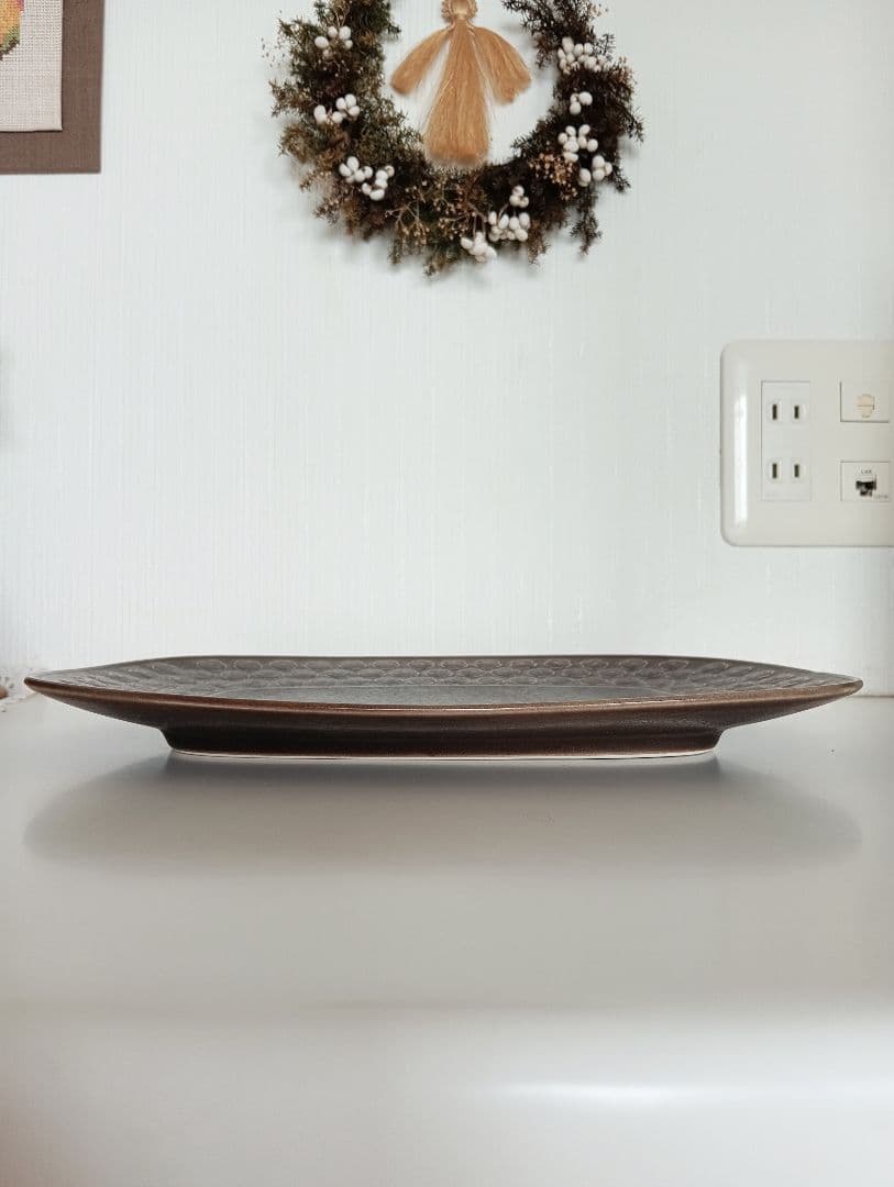 クイストゴー　ブラウンアズール　ウンブラ　オーバル　スクエア　大皿　美品