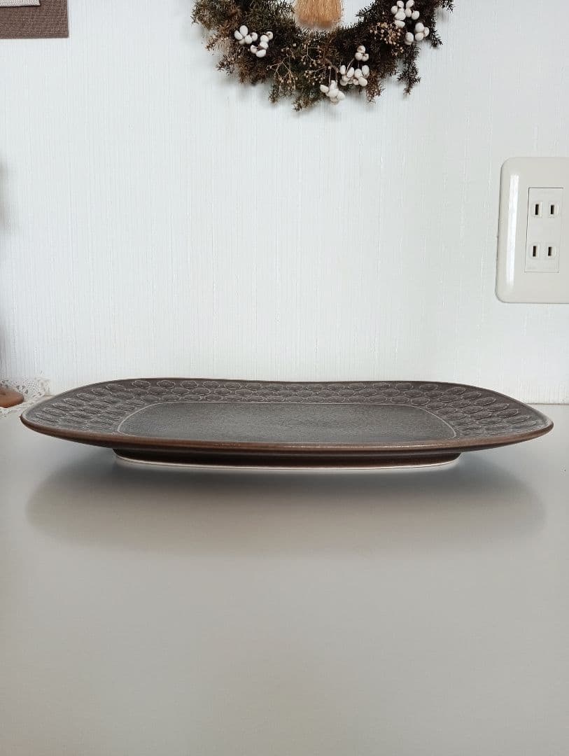 クイストゴー　ブラウンアズール　ウンブラ　オーバル　スクエア　大皿　美品