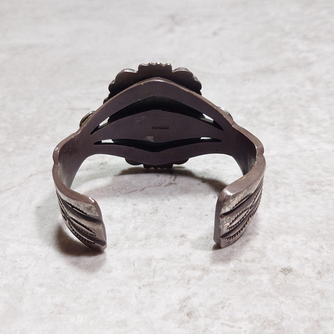 NAVAJO ナバホ Old Pawn マルチターコイズバングル 大判 重厚