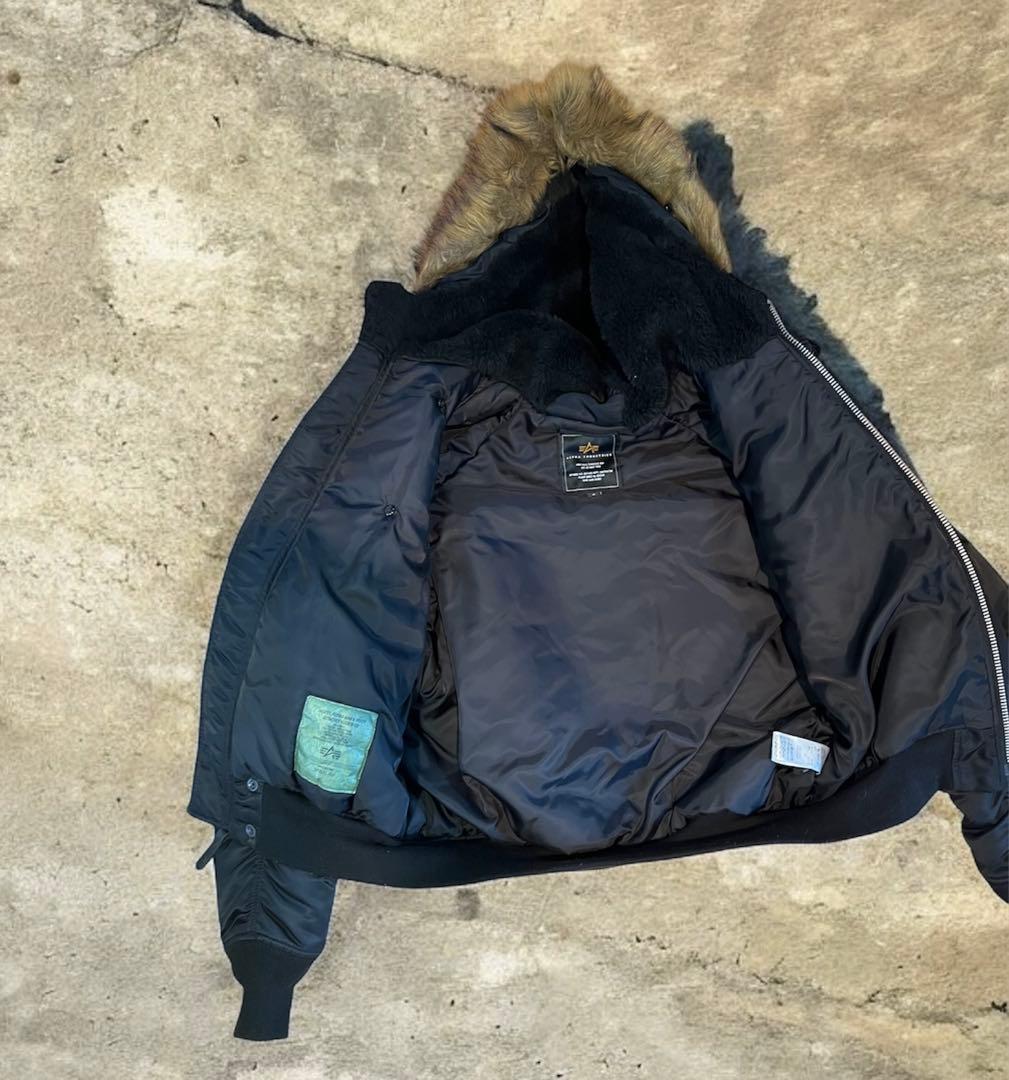 ALPHA N-2B フライトジャケット M 黒 ファー着脱可能 アルファ