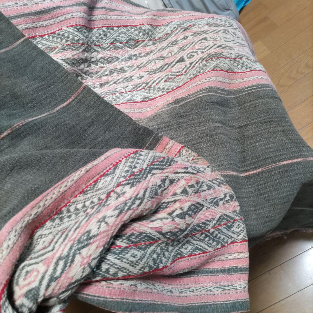 値下《山岳民族、手織古布》(アンテ―ク)肉厚綿、こなれた風合いとセピア色合857