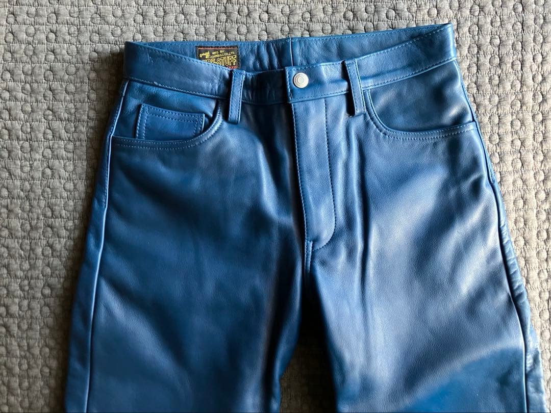 JOHNBULL ジョンブル　レザーパンツ　w30 ブルーレアカラー　美品