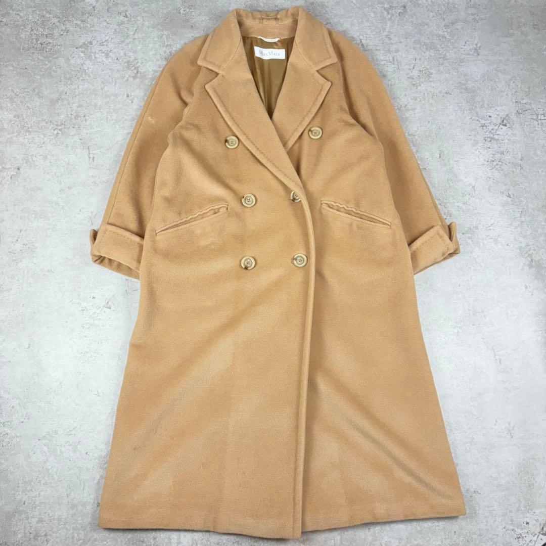 マックスマーラ　MaxMara 40 ダブルブレスト　カシミヤ混　コート　白タグ