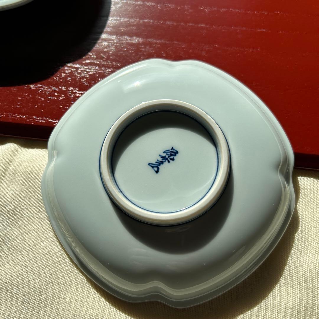 染付唐草濃　銘々皿 2枚セット