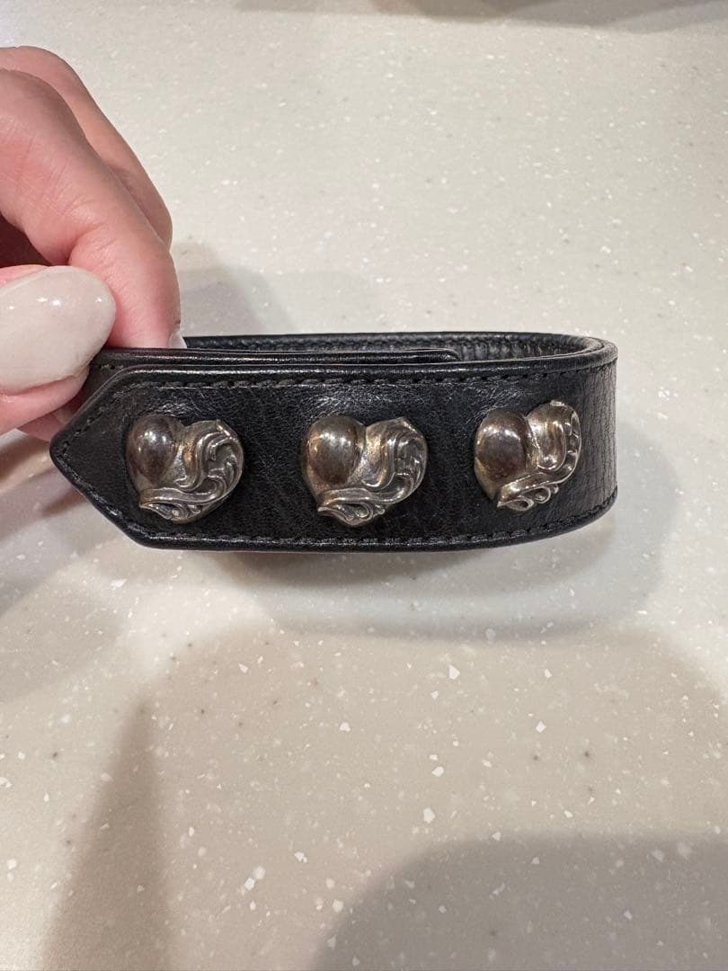 ＊美品クロムハーツ レザーバングル ハート＊
