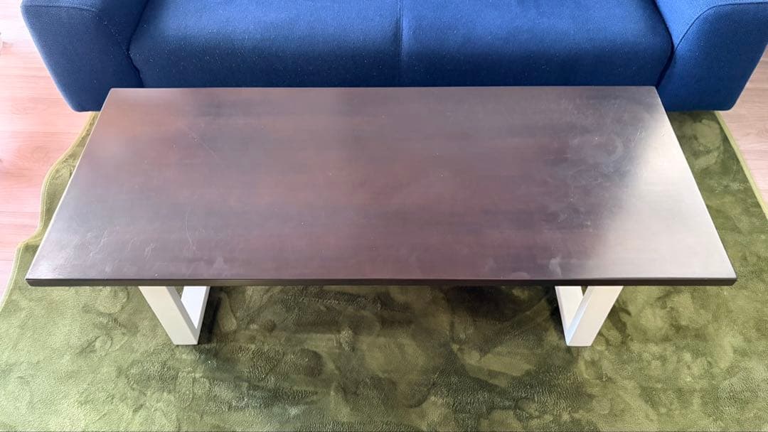 KANADEMONO ローテーブル 120cm ブラックブラウン × ホワイト脚