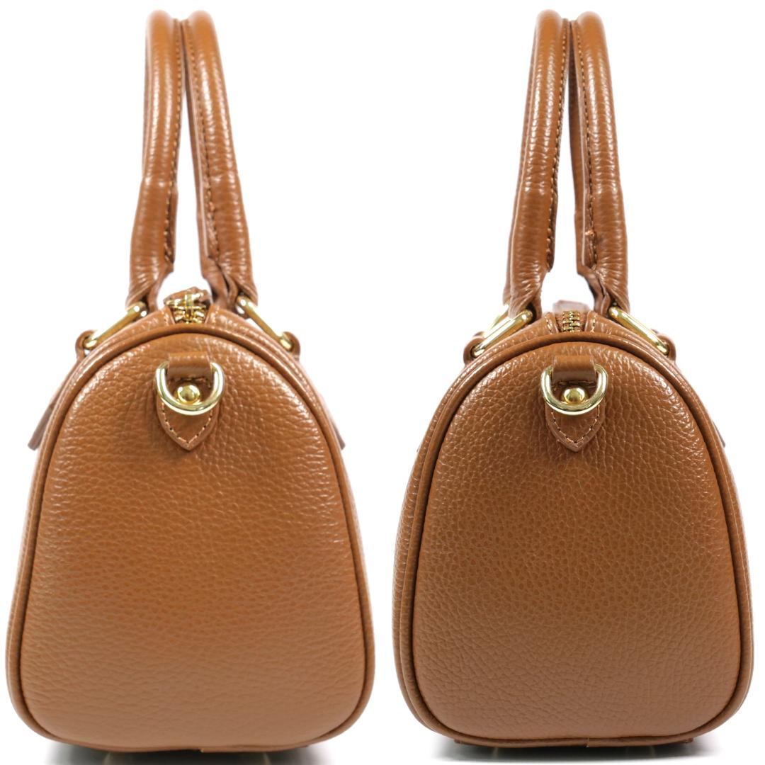 極美品✨オウレンティ ミニボストンバッグ ハンドバッグ 2way ブラウン