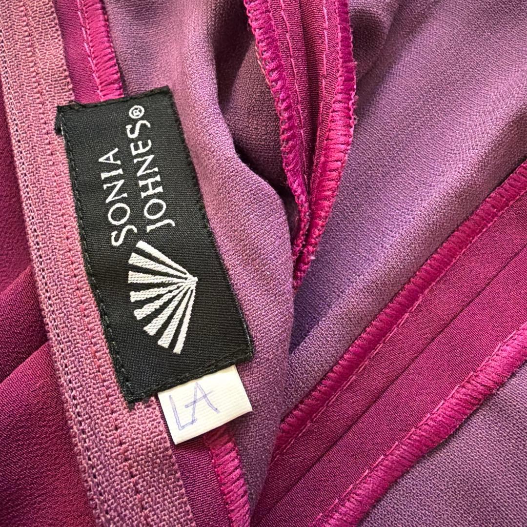 SONIA JOHNES ワイン×濃ピンクレース　フラメンコ衣装