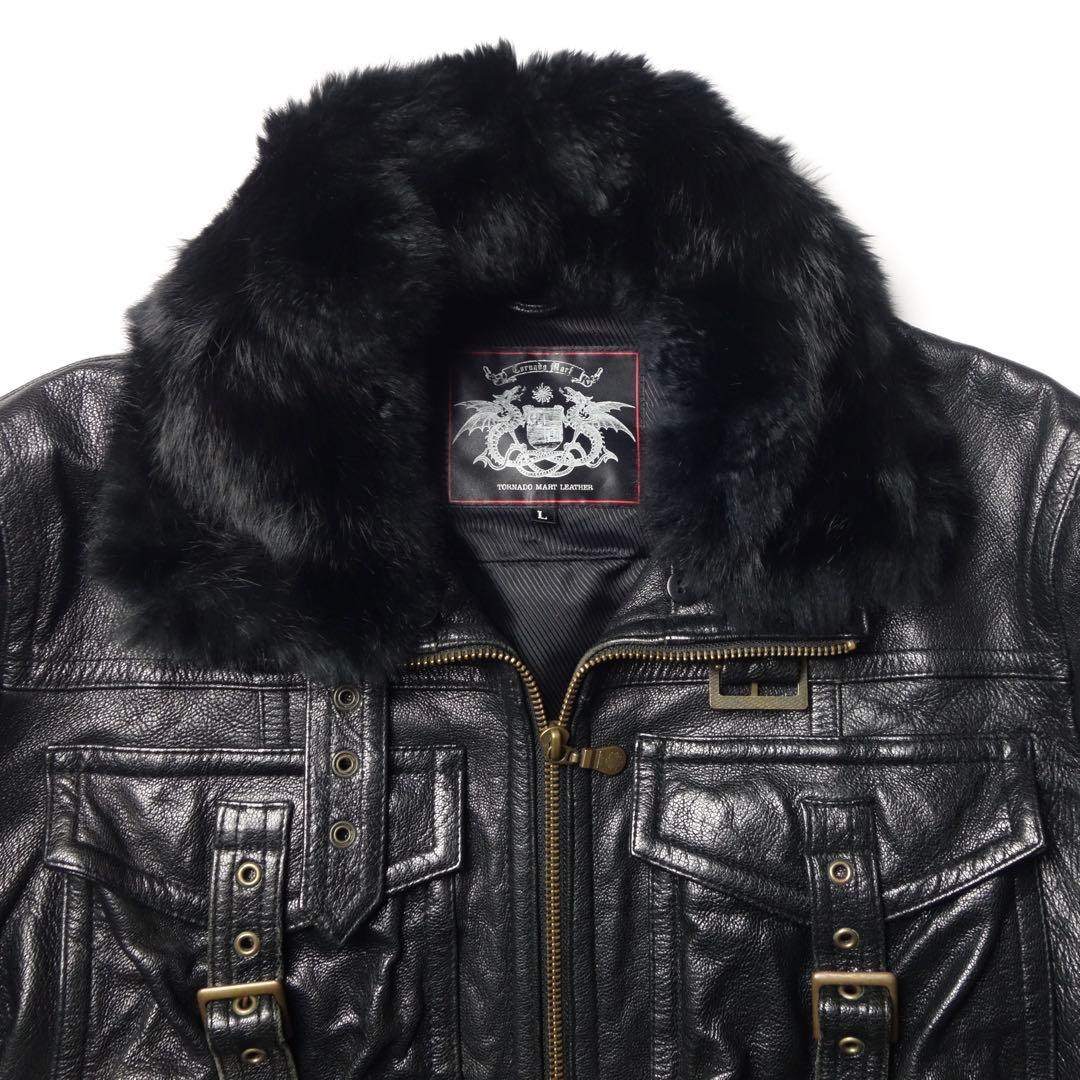 ジャケット・アウター 00s Tornado Mart Fur Leather Riders JKT