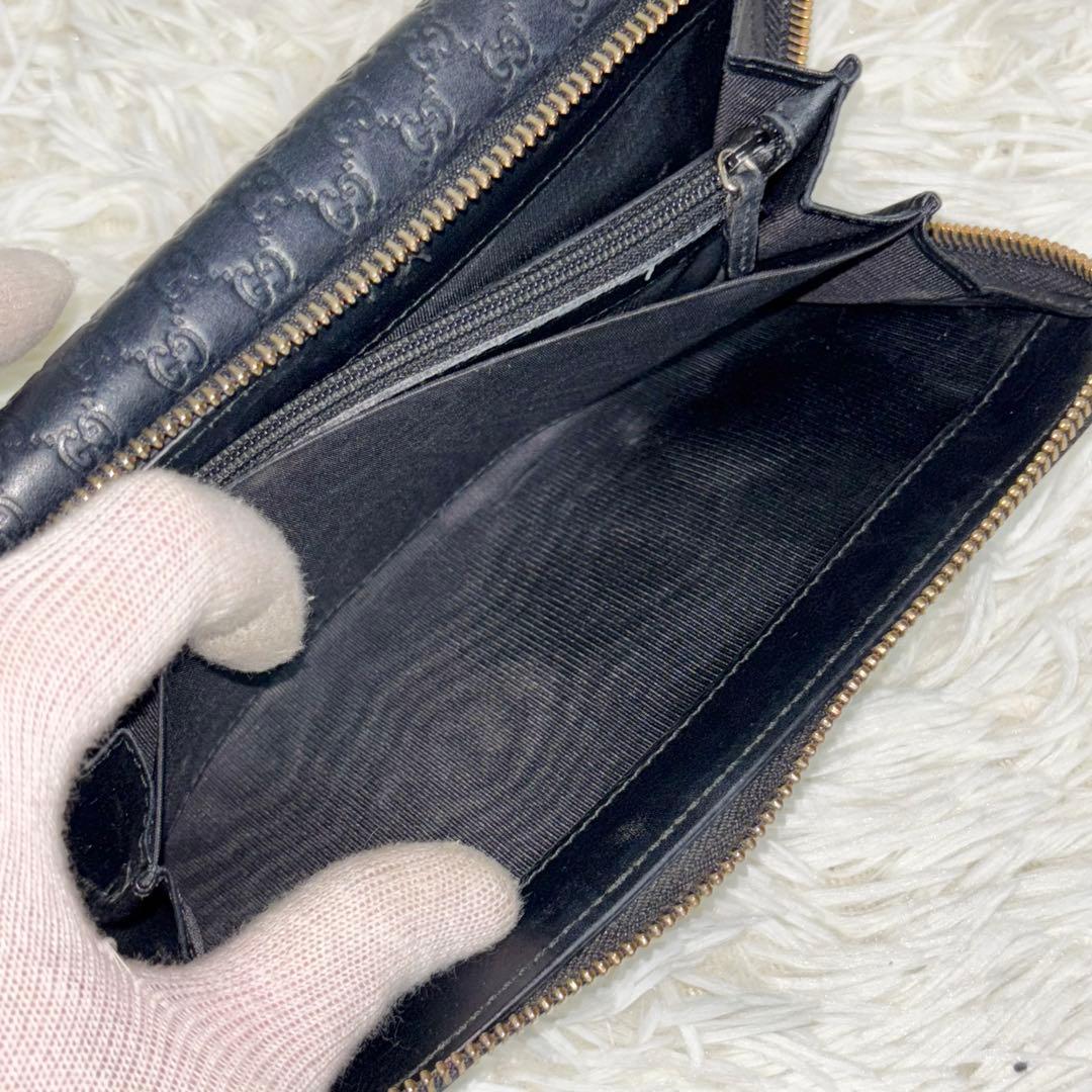 極美品✨グッチ　長財布　オーガナイザー　マイクロシマ　ラウンドファスナー