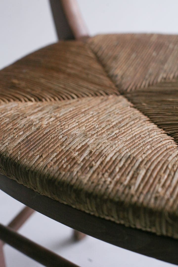 【SALE品】　フランス　ラッシュ編みチェア　無垢材　ダイニングチェア　古家具
