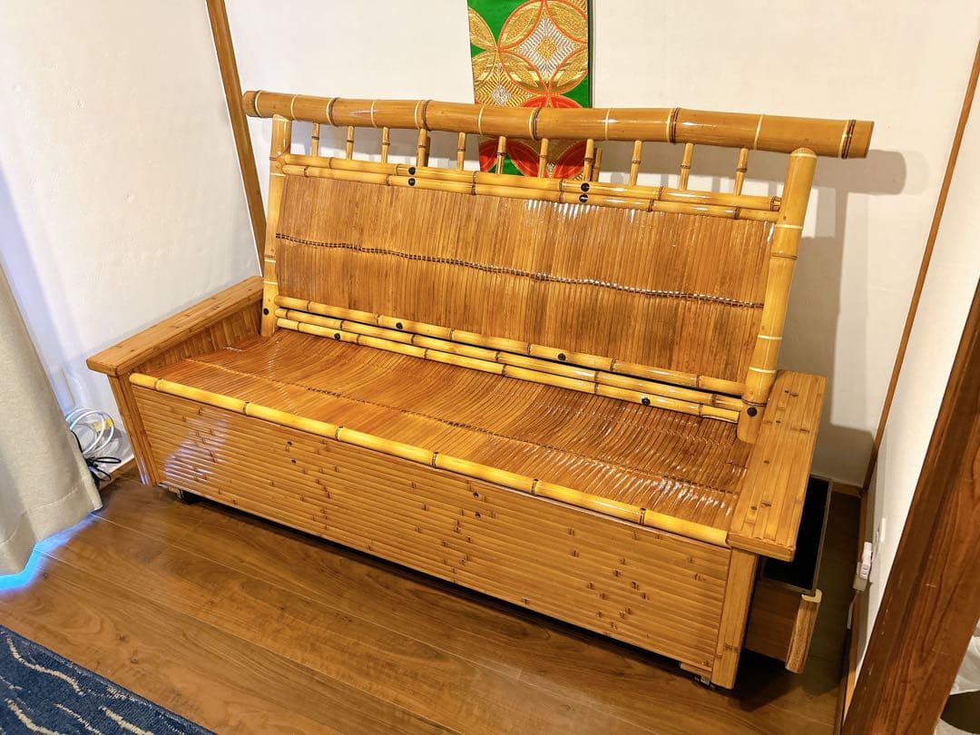 竹製 ソファー 梅里竹芸 美品