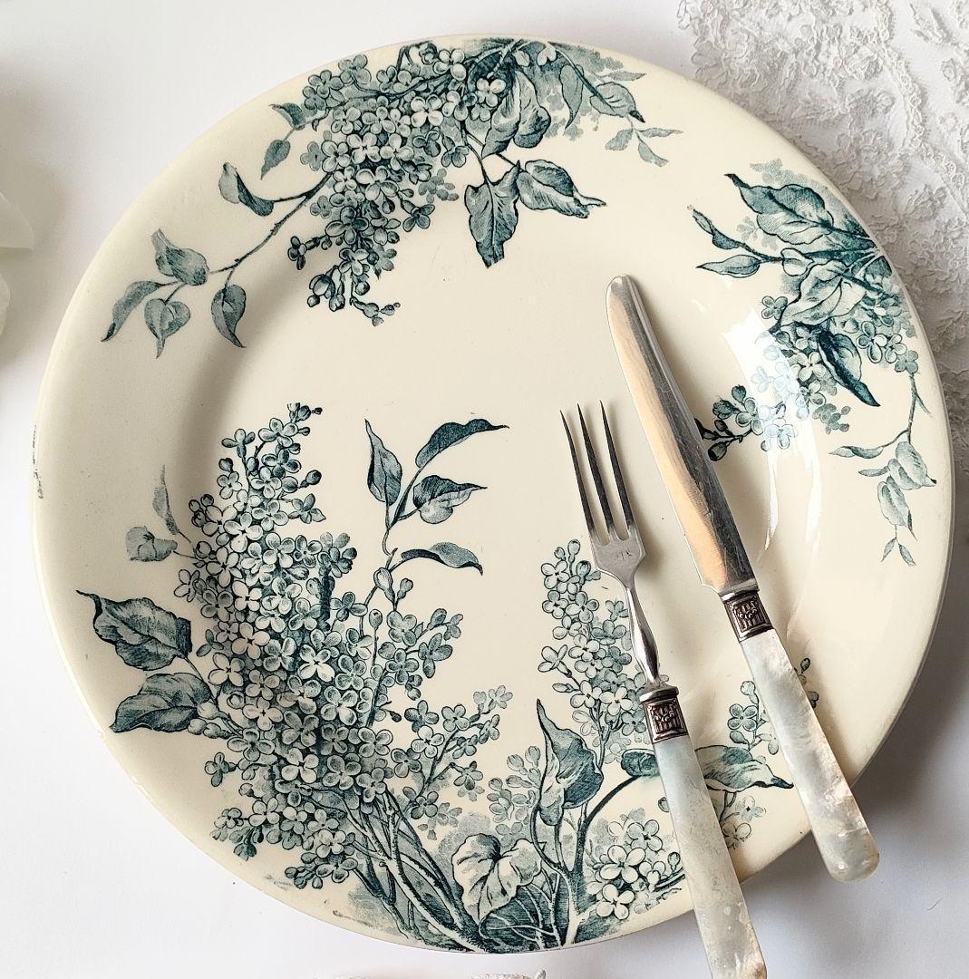 希少　美品　ジアン　LILAS 　平皿D　フランスアンティーク