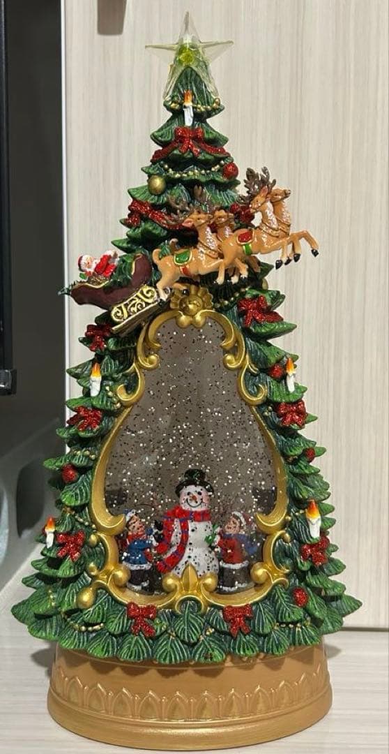 スノードーム　ツリー　雪だるま　クリスマス