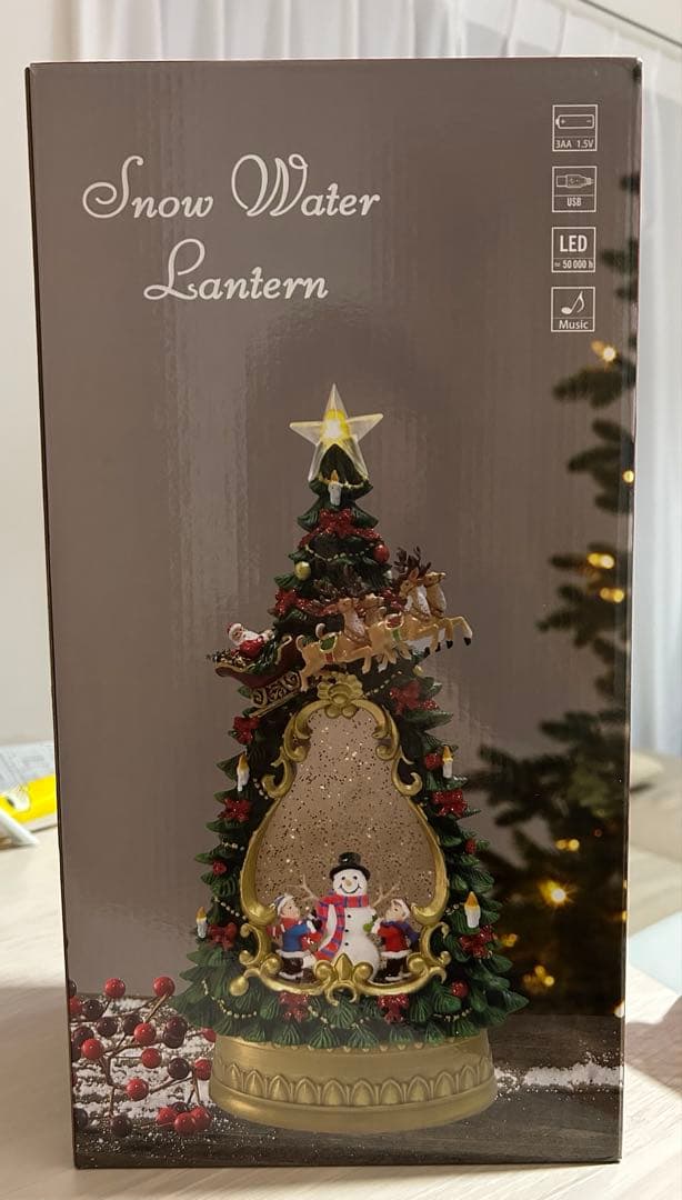 スノードーム　ツリー　雪だるま　クリスマス