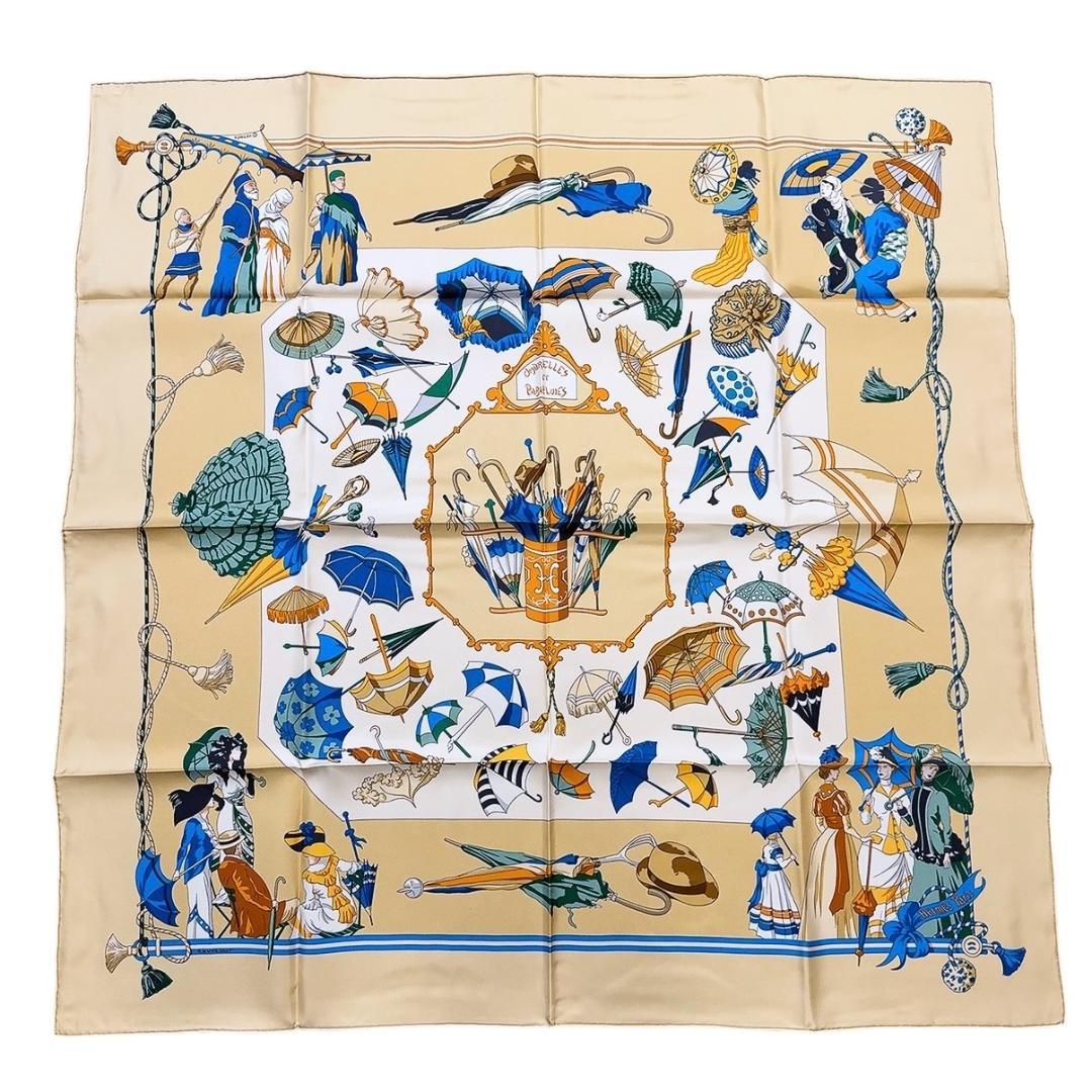 ◇エルメス◇カレ90/スカーフ/雨傘と日傘/シルク/タグ付/HERMES