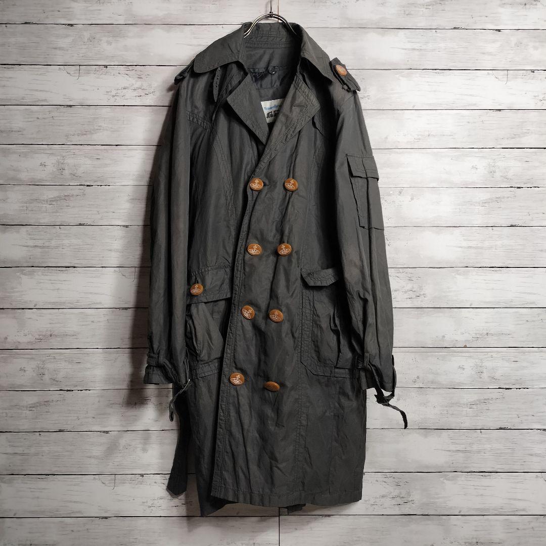 ヴィヴィアンウエストウッドマン ミリタリートレンチコート ライナー付き カーキ