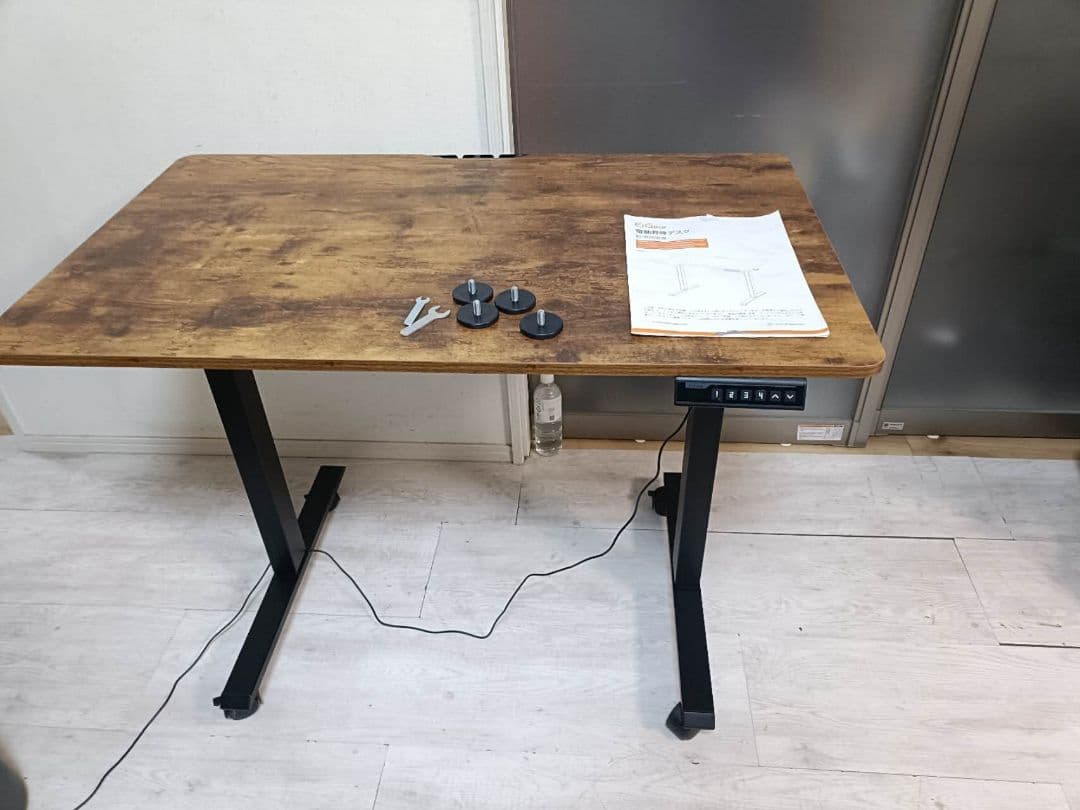 電動昇降デスク 木目調幅100cm説明書付き pc ゲーミングデスク テーブル
