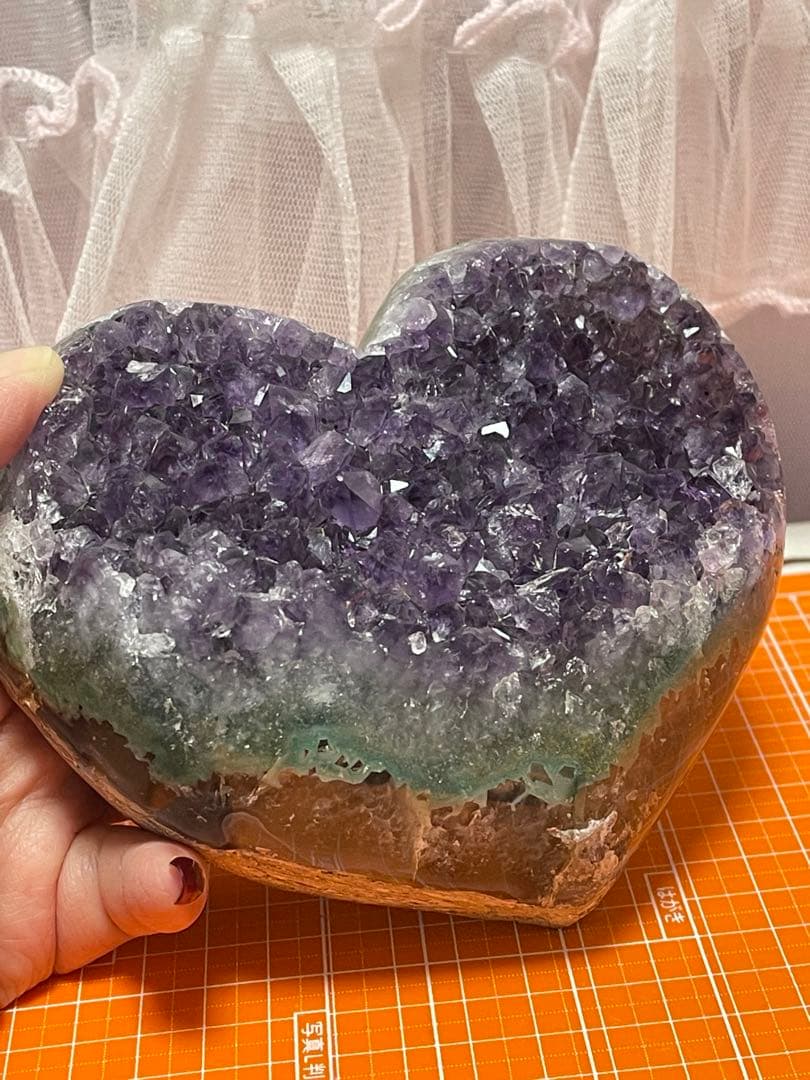 原石天然石浄化 ウルグアイ産 グリーンエピドート アメジストクラスター15