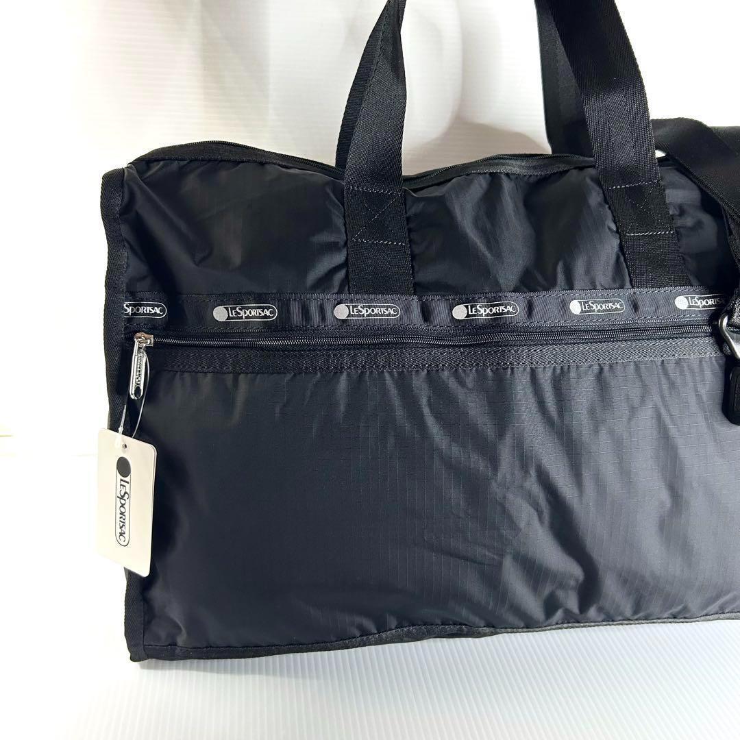 新品☆レスポートサック ボストンバッグ ショルダー ブラック シンプル 無地