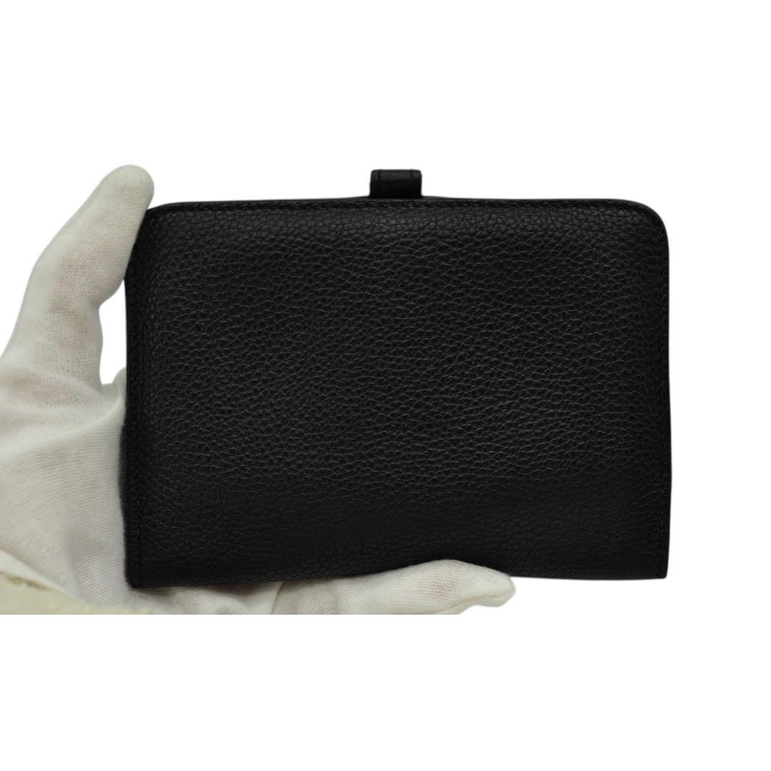 HERMES ドゴン コンパクト ブラック 二つ折り財布 □H刻印