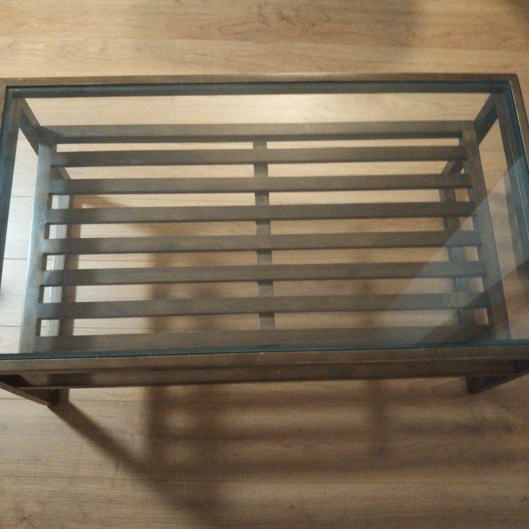 ガラスローテーブル 縦50cm x横90cm×高さ40cm