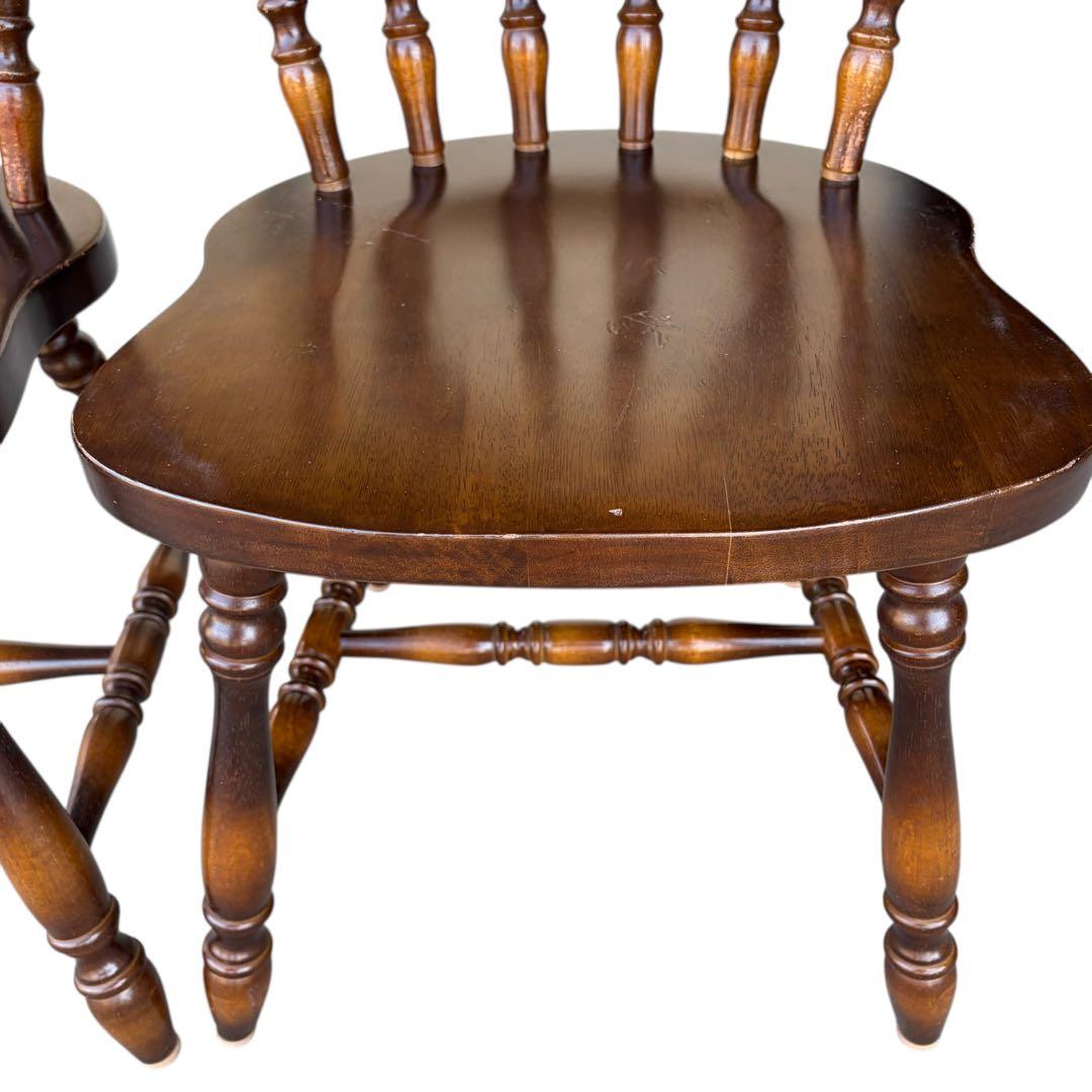 飛騨産業　ダイニングチェア ダークブラウン　アンティーク 2脚セット①