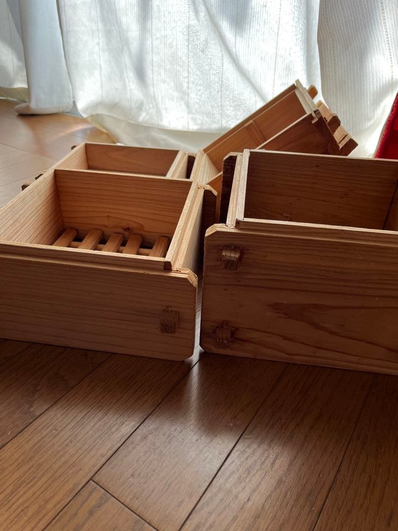 【値下げ】美品オーダーメイド角型せいろ蒸し蒸籠蒸し器ハンドメイド天然木