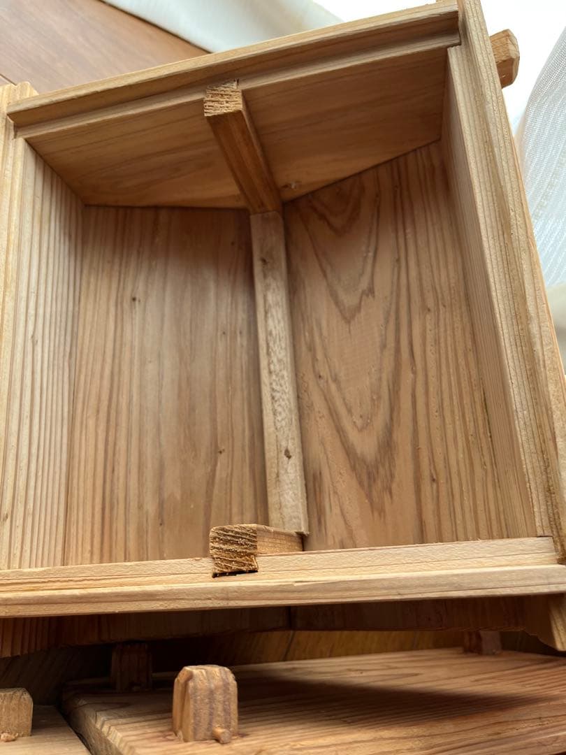 【値下げ】美品オーダーメイド角型せいろ蒸し蒸籠蒸し器ハンドメイド天然木