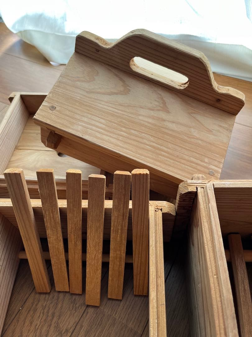 【値下げ】美品オーダーメイド角型せいろ蒸し蒸籠蒸し器ハンドメイド天然木