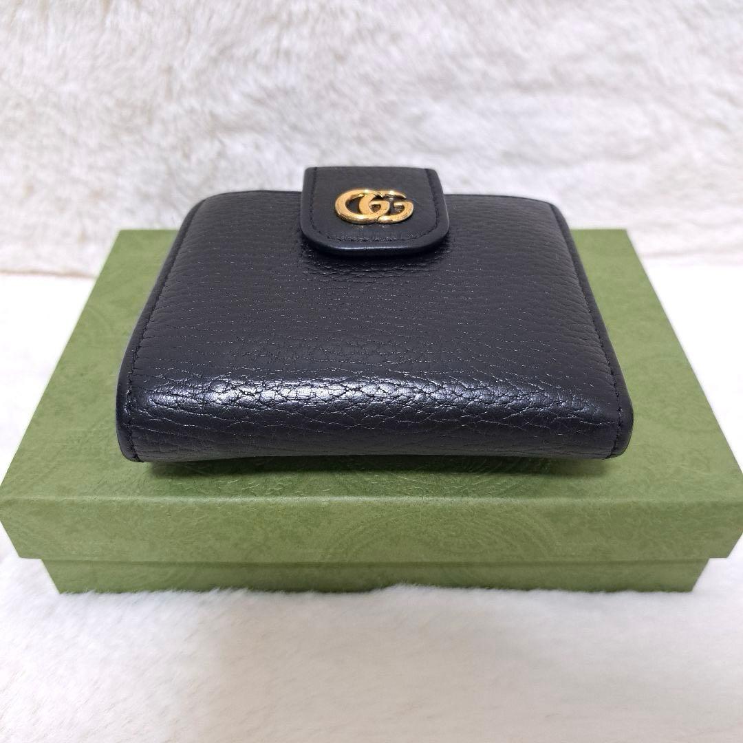 ✨極美品✨グッチ　二つ折り　マーモント　ブラック　レザー　GG金具