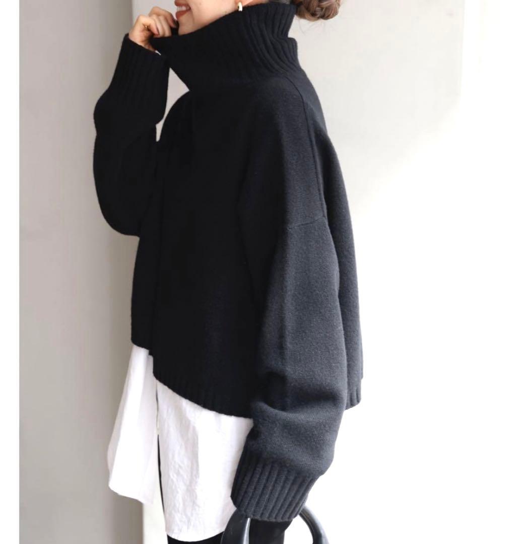 ドゥーズィエムクラス　2023AW Cropped タートルネックプルオーバー