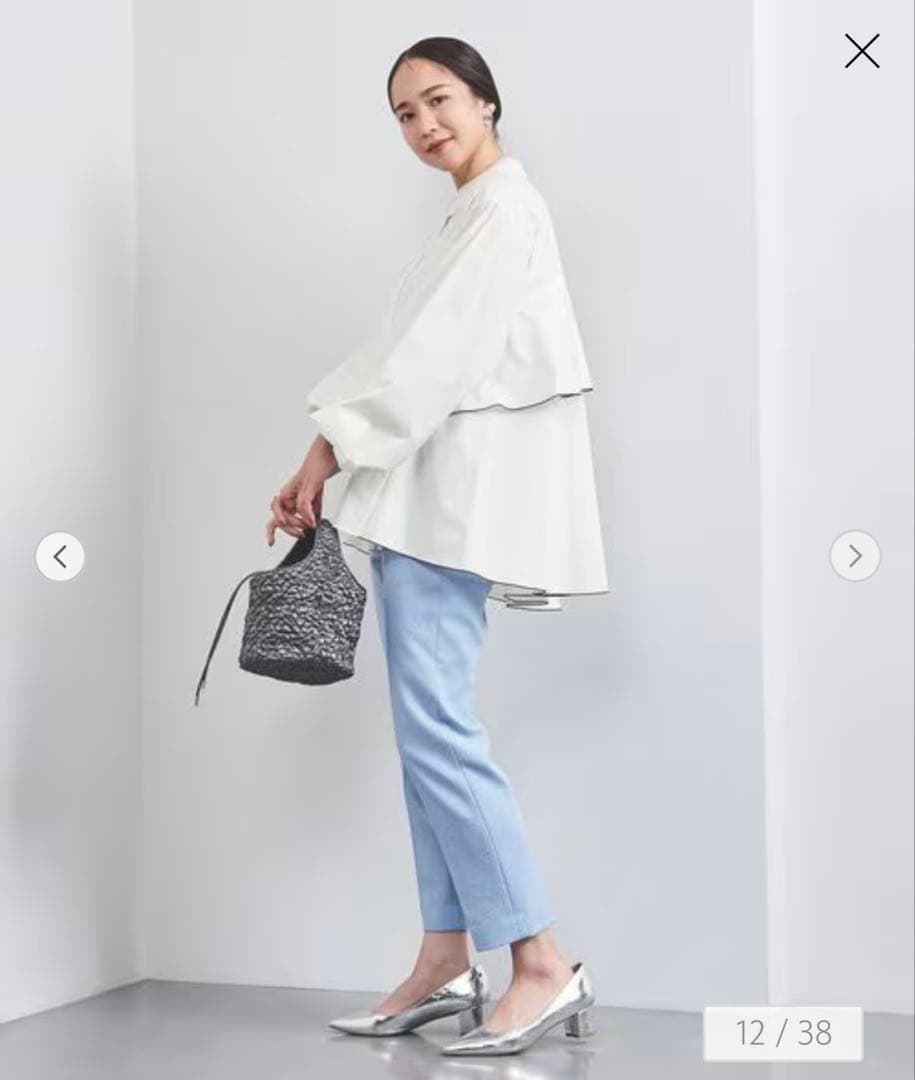 【新品未使用•タグ無し】UNITED ARROWS バックフリルホワイトブラウス