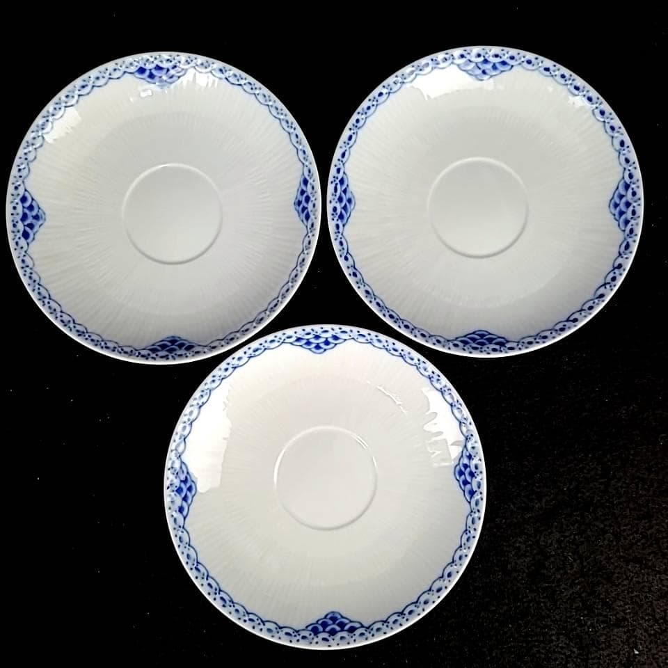 ♪美品♪ロイヤルコペンハーゲン　プリンセス　ブルー　スープカップ　蓋付き　3客